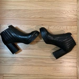 Platform leather ankle booties by Eileen Fisher